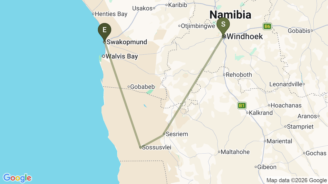 Safari route map