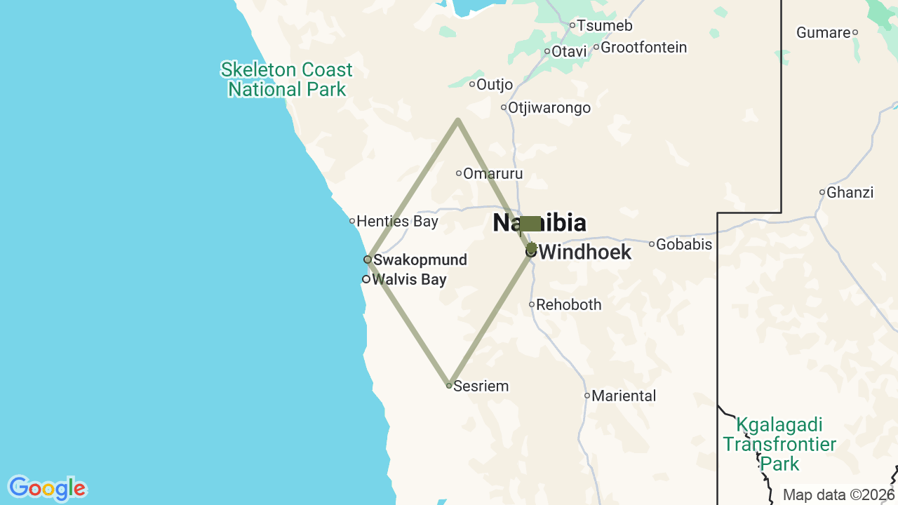 Safari route map